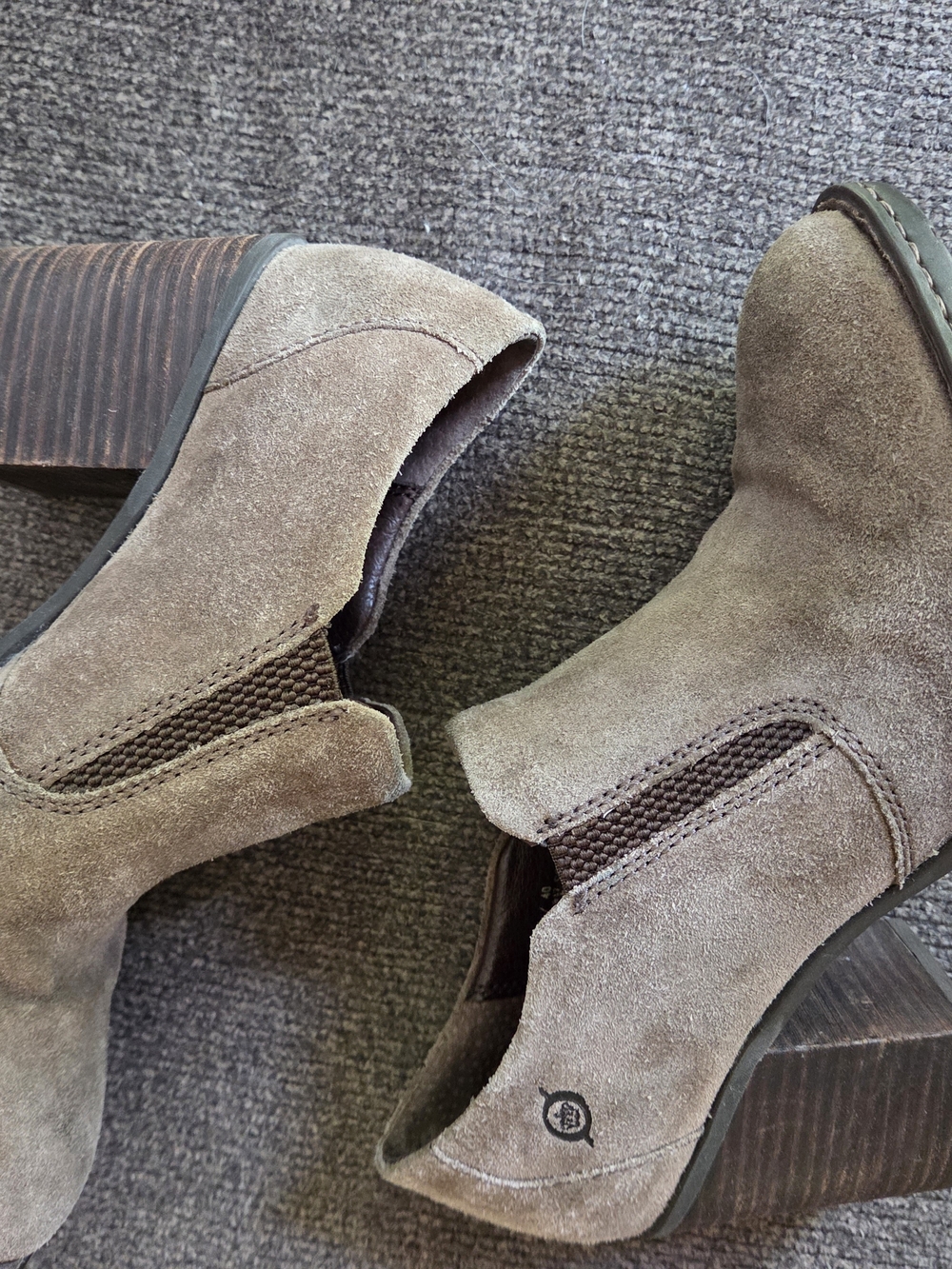 Born Taupe Suede Chelsea Ankle Booties